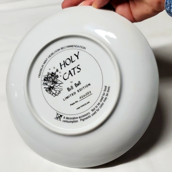 Holy Cats Franklin Mint 8" Porcelain Plate Decor Heirloom Recommendation Limited - Picture 11 of 16